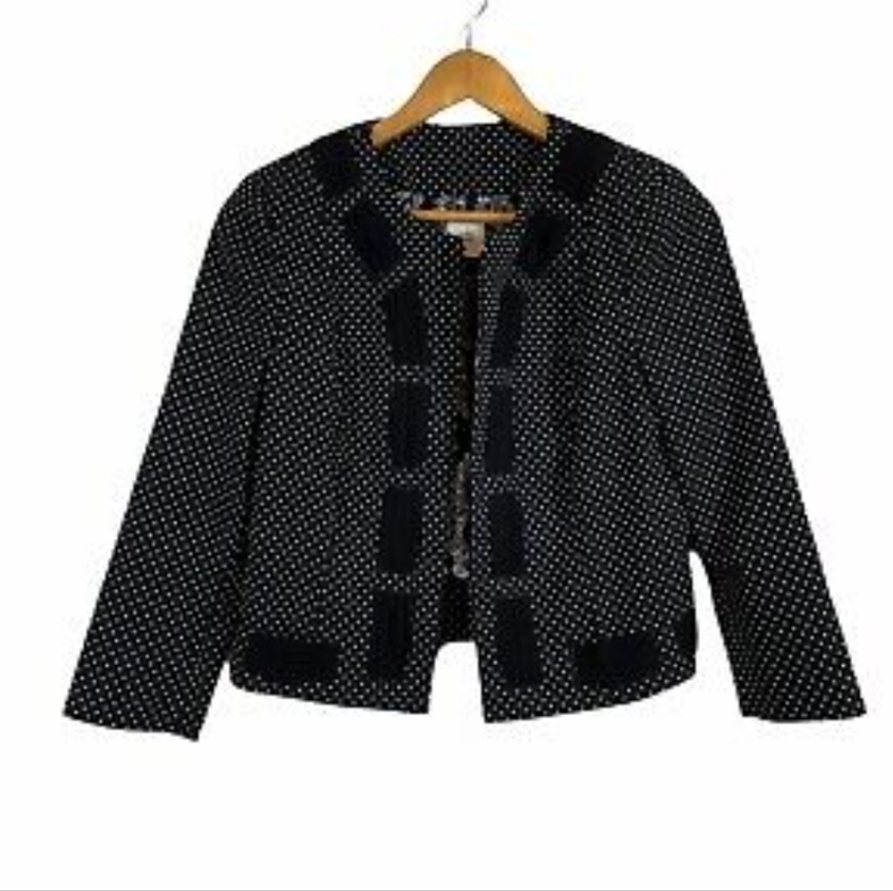 Cabi black and white polka dot jacket